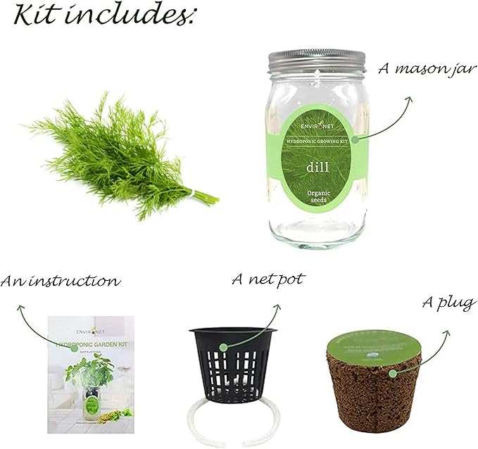Hydroponic Herb Growing Kit, Self-Watering Mason Jar Herb Garden Starter Kit - Image 2