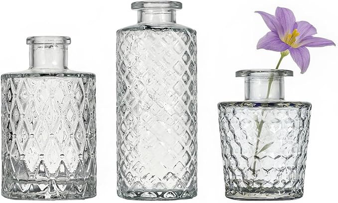 Glass Bud Vase Set of 3 Pcs Small Minimalist Vases - Image 8