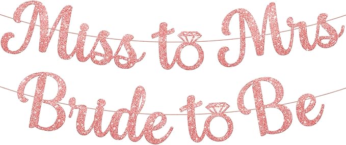 KatchOn, Rose Gold Miss to Mrs Bride to Be Banner by KatchOn