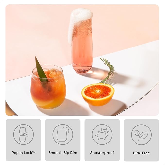 TOSSWARE POP Gold Rim 12oz Vino Jr Set of 12, Recyclable, Unbreakable & Crystal - Image 3
