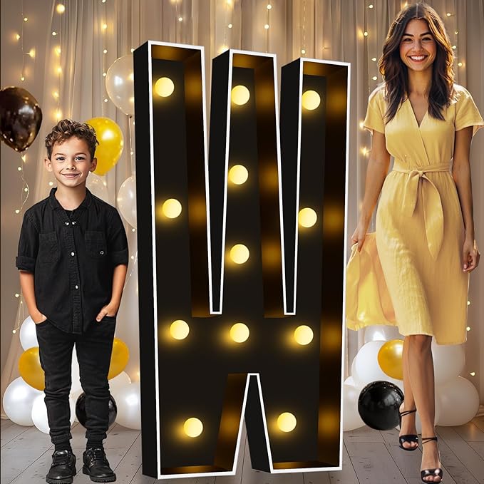Pooqla 4 FT Marquee Light Up Letters, Big Mosaic Letters Sign by Pooqla