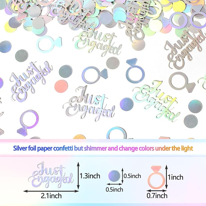 230PC Just Engaged Confetti for Engagement Party Decorations, Wedding Tables - Image 4