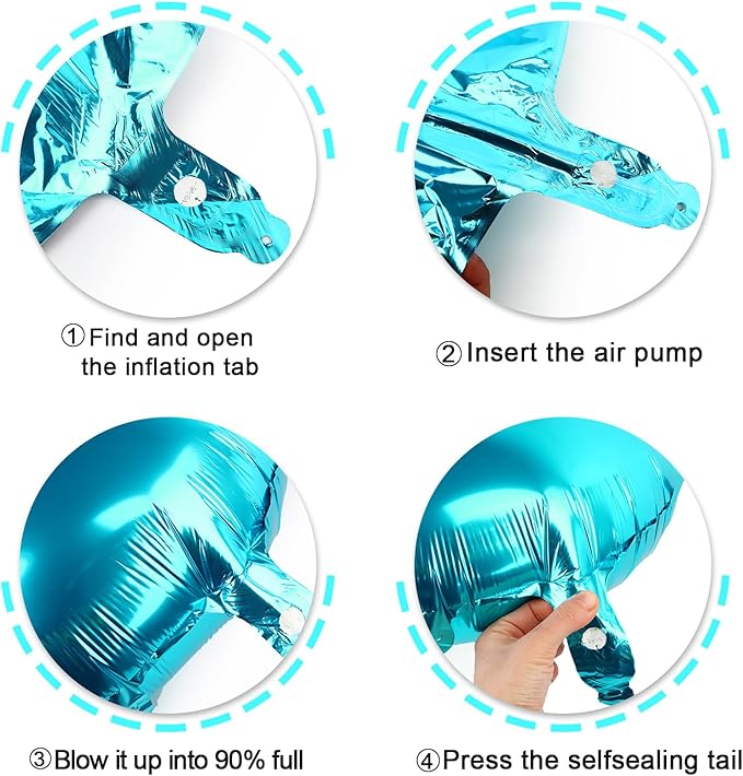 40 Inch Blue Mylar Foil Number 6 Birthday Balloon, Digital Balloons - Image 3