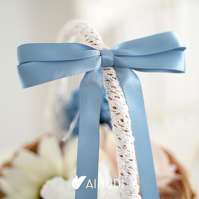 AIMUDI Dusty Blue Bows 5 × 10" Satin Bows - Image 6