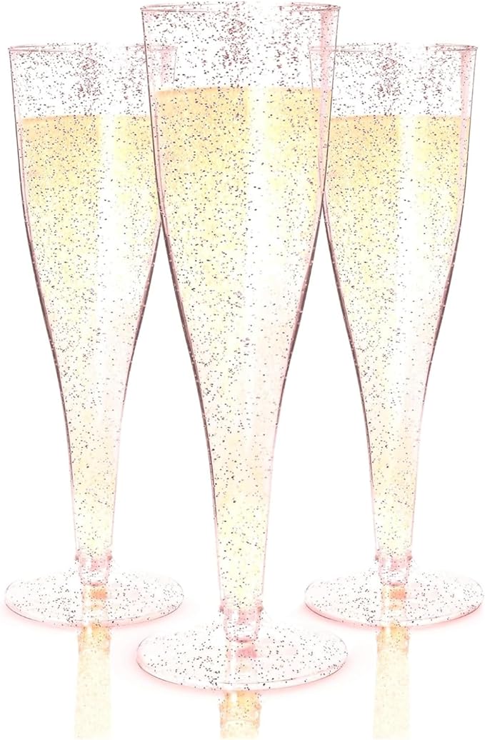 Prestee 24 Piece Plastic Champagne Flutes by Prestee