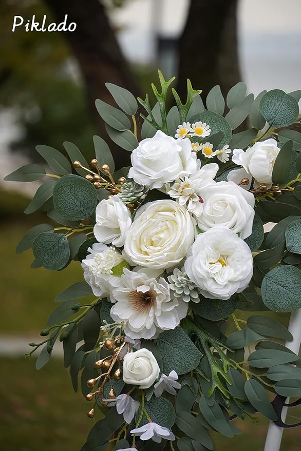 Faux Arch Flower Swag Set of 2 for Wedding Welcome Signs Floral Swag Wedding - Image 5
