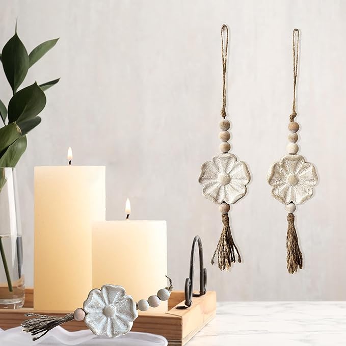 2pcs Carved Floral Tassels - Image 5