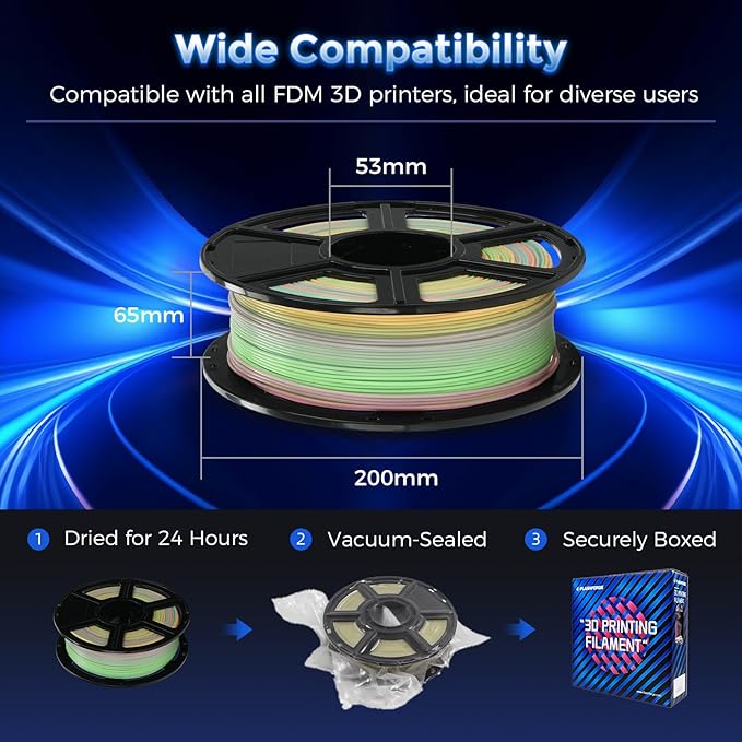 FLASHFORGE Rapid PLA Filament 1.75mm Luminous Melody, 500mm/s High Speed - Image 7