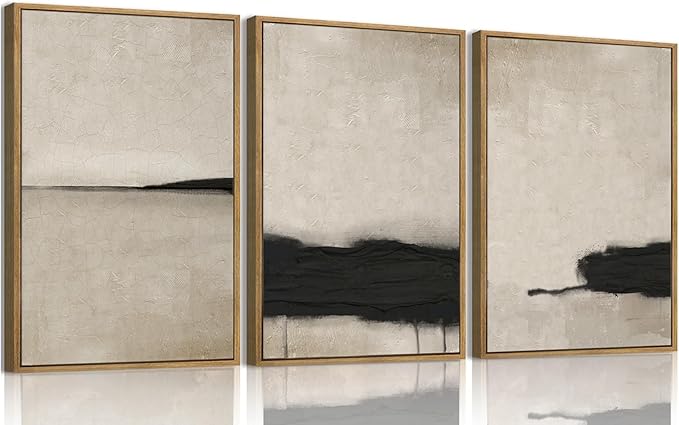 myusuar 3 Piece Large Modern Abstract Canvas Framed Wall Art by Unknown