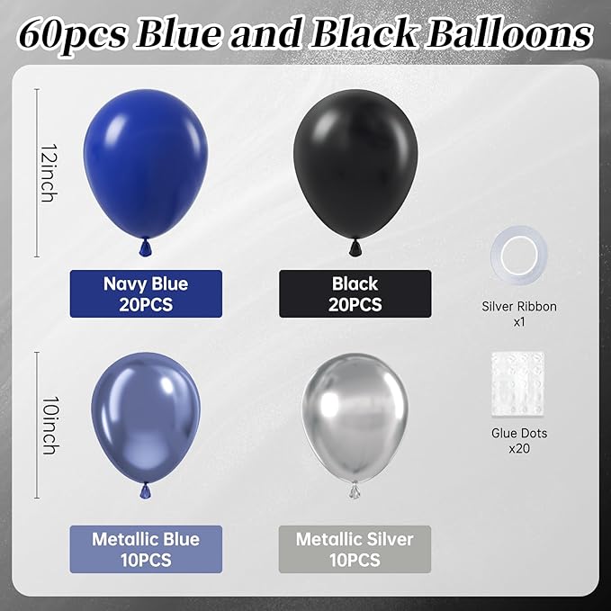 Blue and Black Balloons - Image 2