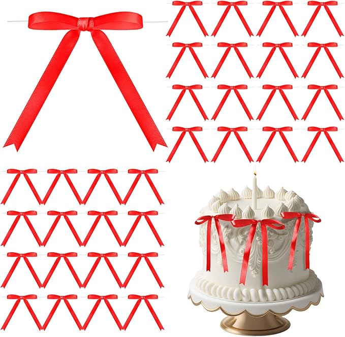 Riceshoot 50 Pcs Twist Tie Bows by Zuqqaaoor