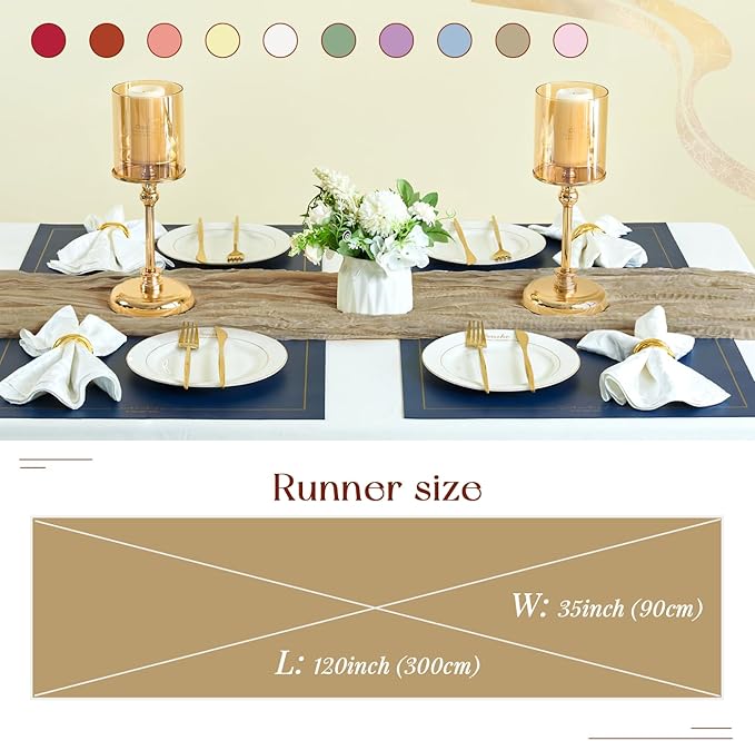 Sioloc Nude Cheesecloth Table Runner Fall Autumn Decor - Image 4