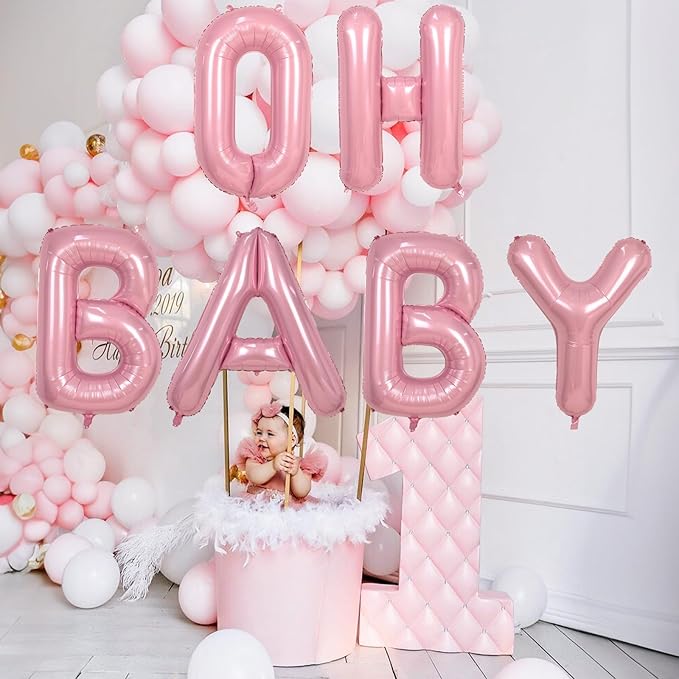 40 Inch Pearl Pink Large Letter Balloons - Image 5