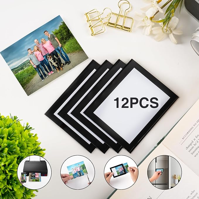 Magnetic Picture Frames with Black Border, Mini Wallet Size Magnet Photo - Image 2