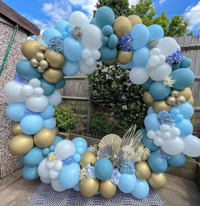 Bezente Pastel Blue Latex Party Balloons - Image 9