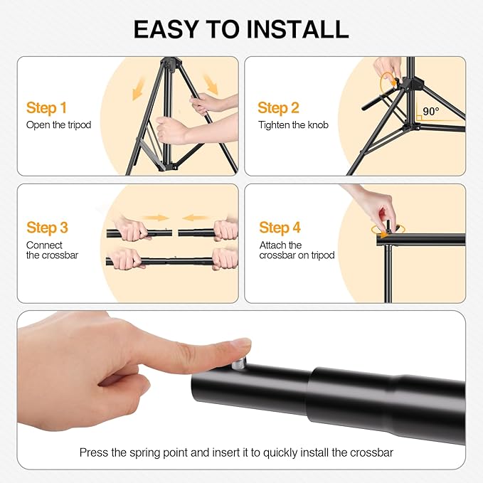 Backdrop Stand, 10x7ft Photo Background Stand Adjustable Support Kit - Image 4