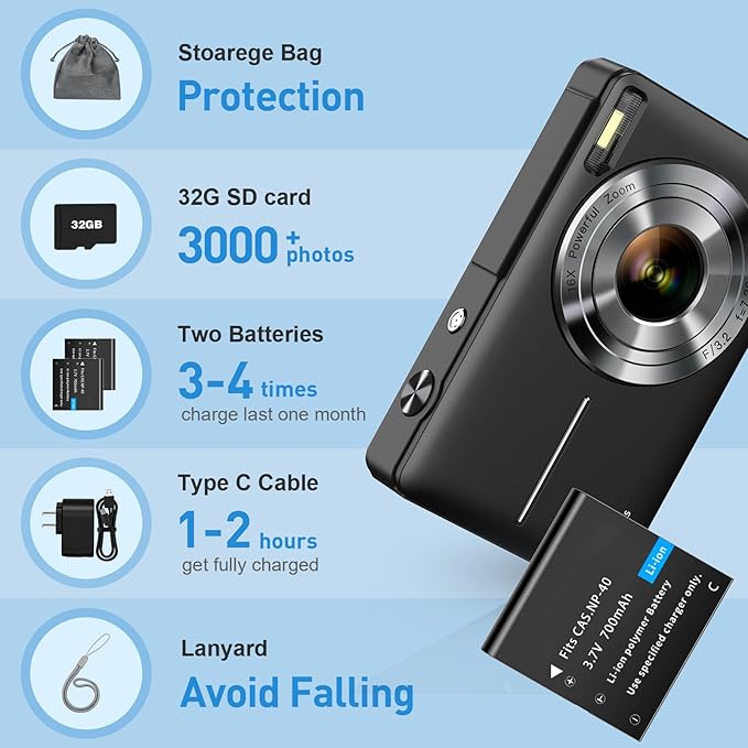 Small Digital 44MP Point and Shoot Compact Camera - Image 6