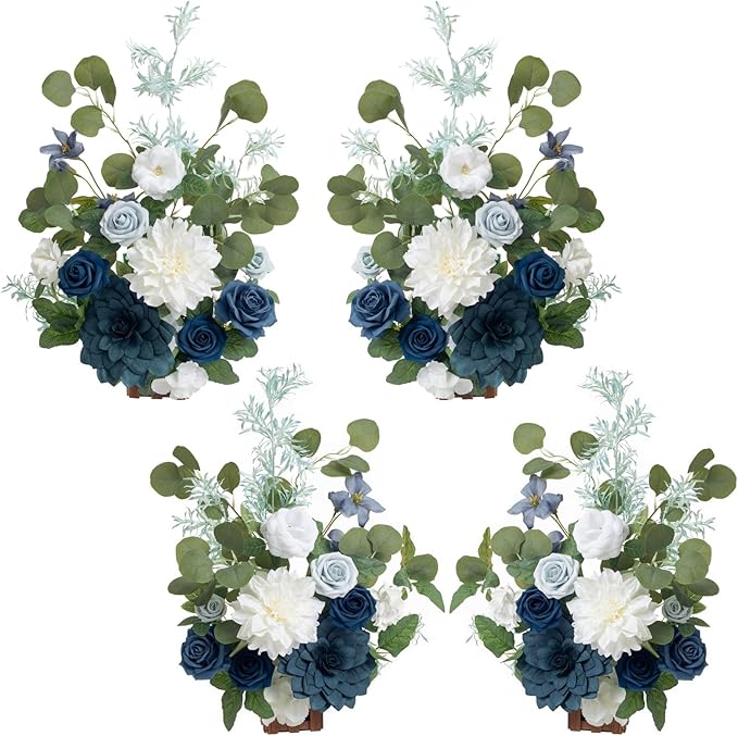 Ling's Moment 17.5" Tall Standing Artificial Flowers Arrangements 4 pcs Wedding by LingsMoment
