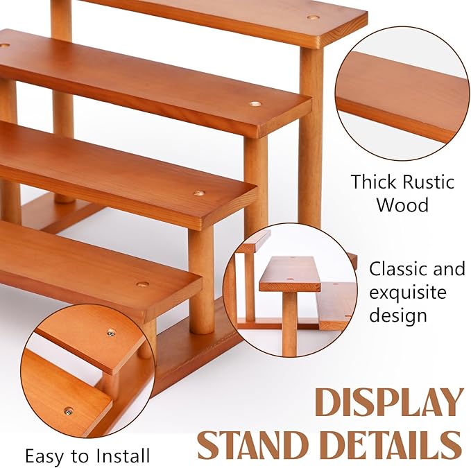 4 Tier Wooden Display Riser Stand Perfume Organizer, Dessert Table Display Set - Image 4