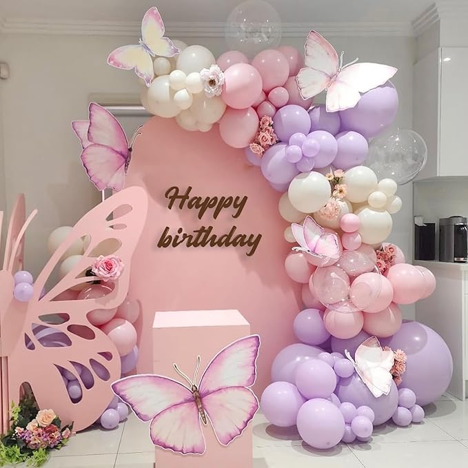 52 PCS 12 Inch Metallic Chrome Pink and Purple Latex Balloons - Image 3
