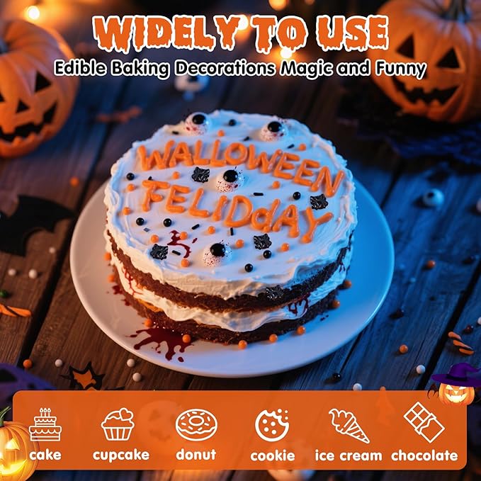 Halloween Terrifying Sprinkles, Candy Bloody Eyeballs, Ice Cream, Cupcake Topper - Image 5
