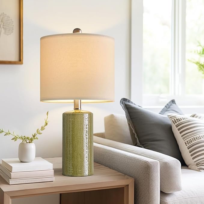 20.25" Small Single Table Lamp for Bedroom Modern Ceramic Nightstand Lamp - Image 6