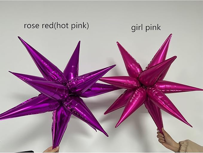 3pcs 26inch babe pink Star foil balloons.babe Explosion Star burst star - Image 8