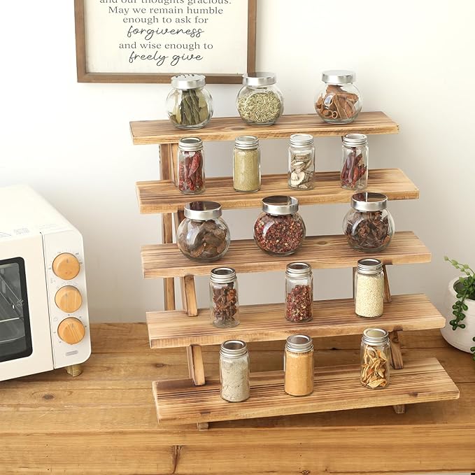 SwallowLiving 5 Tier Wooden Rustic Cupcake Stand - Image 7