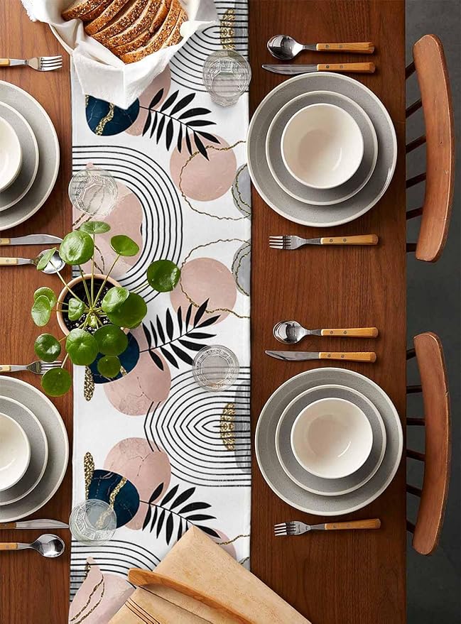 Modern Boho Cotton Linen Table Runner - Image 5