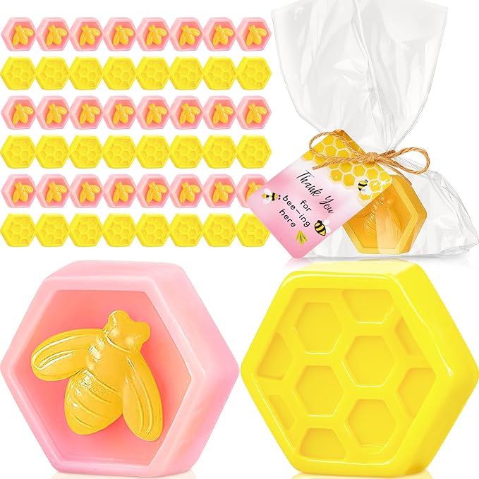 48 Set Baby Shower Favors Bee Party Favors Including Honeycomb Soap by Otuuz