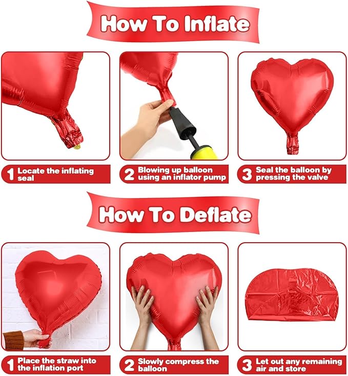Pastel Pink Red Heart Balloons - Image 3