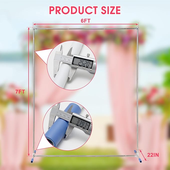Wedding Arch, 7 x 6 FT Metal Arch Backdrop Stand - Image 4