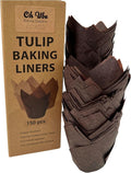 150-Pack Nordic Paper Brown Tulip Muffin Liners by OhUbeBakingSupplies