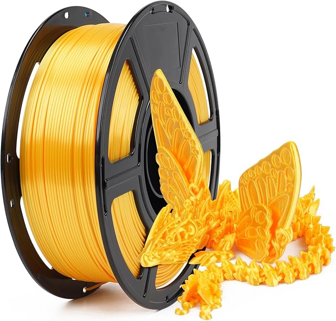 FLASHFORGE Silk PLA Filament 1.75mm Bright Gold, Smooth and Silky Texture 3D by FLASHFORGE