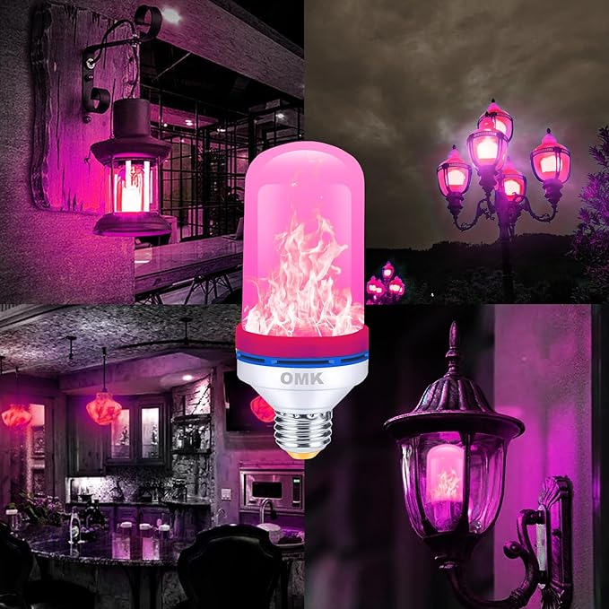 OMK Upgraded Pink LED Flame Light Bulb - Image 7