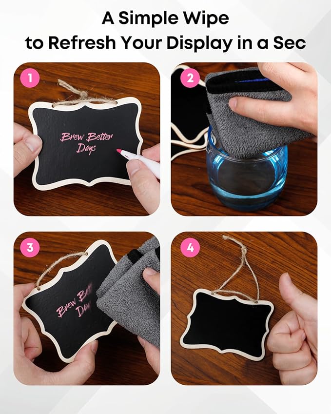 Uniclife 24 Pack Mini Chalkboard Signs - Image 5