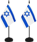 2 Pack Israel Desk Flag Set, Israeli Desktop Small Miniature Table Office Flag by Unknown