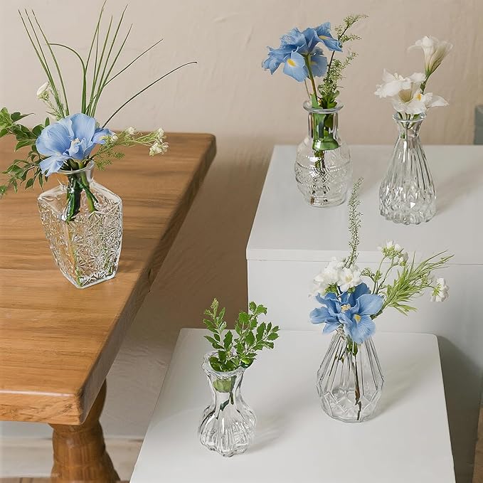Glass Bud Vase Set of 5 Pcs Small Minimalist Vases - Image 9