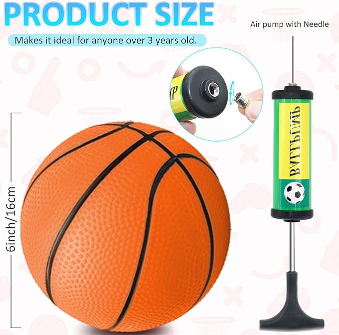 15Pcs 6" Mini Basketball Balls Bulk Small Basketball Set, PVC Small Basketball - Image 2