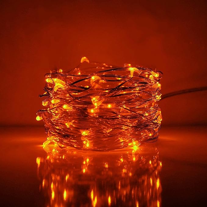 ANJAYLIA Orange String Lights for Halloween Battery Operated Fairy Lights - Image 2