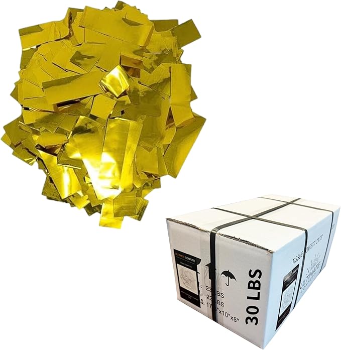 Rectangular Gold Mylar Shiny Foil Metallic Confetti by UltimateConfetti