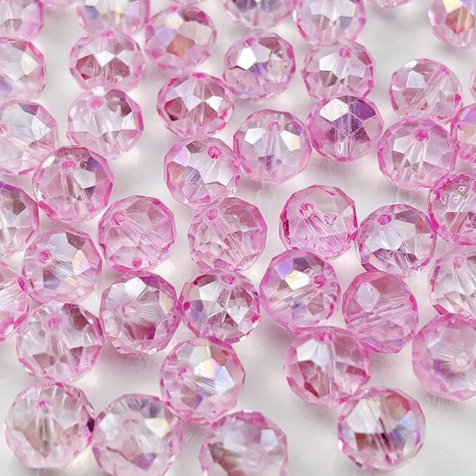 200pcs 6mm Crystal Glass Beads for Crafts Faceted Rondelle Glass Beads for by Unknown