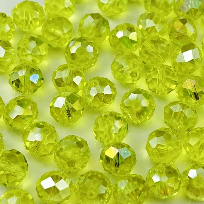200pcs 6mm Crystal Glass Beads for Crafts Faceted Rondelle Glass Beads for by Unknown