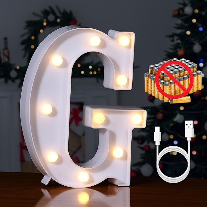 Foaky Rechargeable LED Letter Lights Sign Marquee Light Up Letters Sign by Foaky