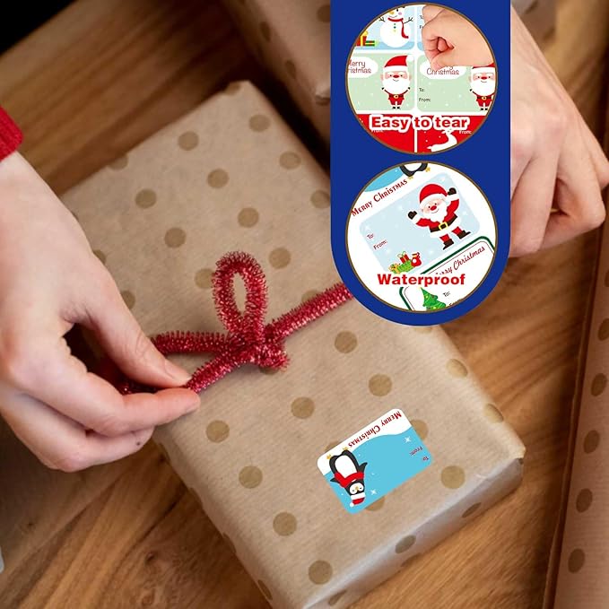 300PCS Christmas Gift Tags Stickers, Self-Adhesive Christmas Name Tags - Image 7
