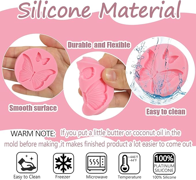 3 Pcs Butterfly Cake Decoration Fondant Molds, Exquisite Butterfly Chocolate - Image 7