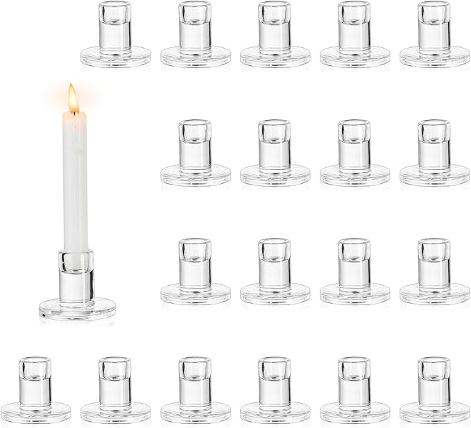 NUPTIO Candle Stick Candle Holder: Set of 20 Short Taper Candlestick Holders by Nuptio