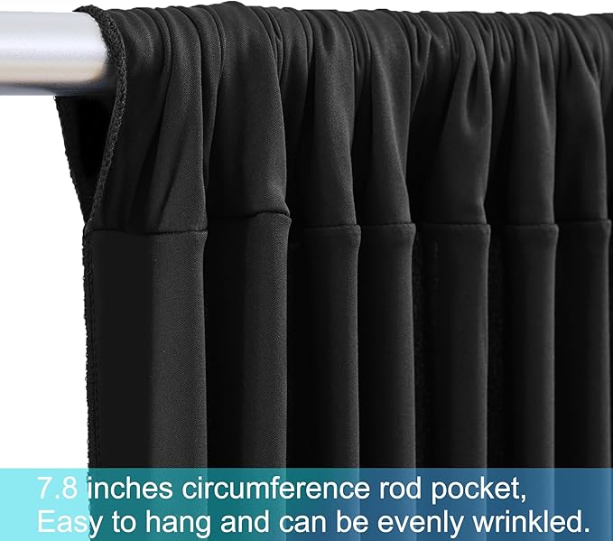 20ft x 12ft Black Backdrop Curtains Wrinkle Free Backdrop Curtain - Image 7