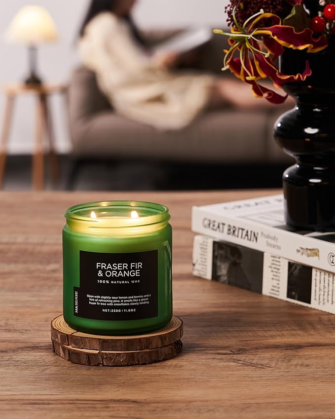 M&SENSE Fir & Orange Scented Candle, 11.6oz Soy Wax Non Toxic - Image 7