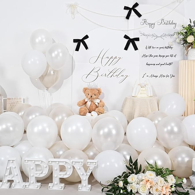 Pearl White Balloons - Image 8
